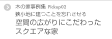 Pickup02 狭小地に建つことを忘れさせる 空間の広がりにこだわったスクエアな家