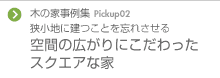 Pickup02 狭小地に建つことを忘れさせる 空間の広がりにこだわったスクエアな家