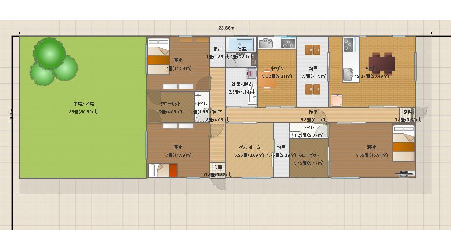 平屋2世帯1-3からの浴室1案