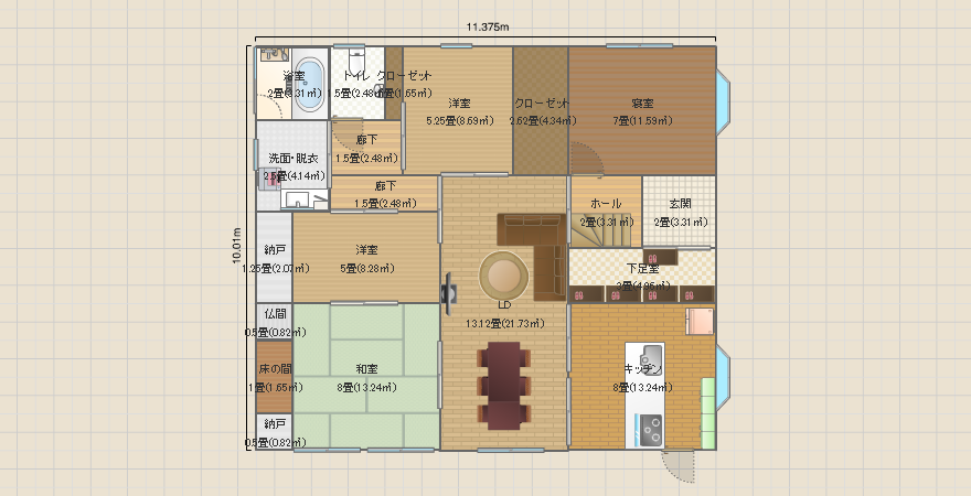 東玄関 10.1*11.375