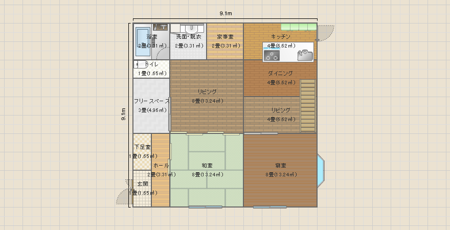 基本平屋 + ロフト 片流れの家