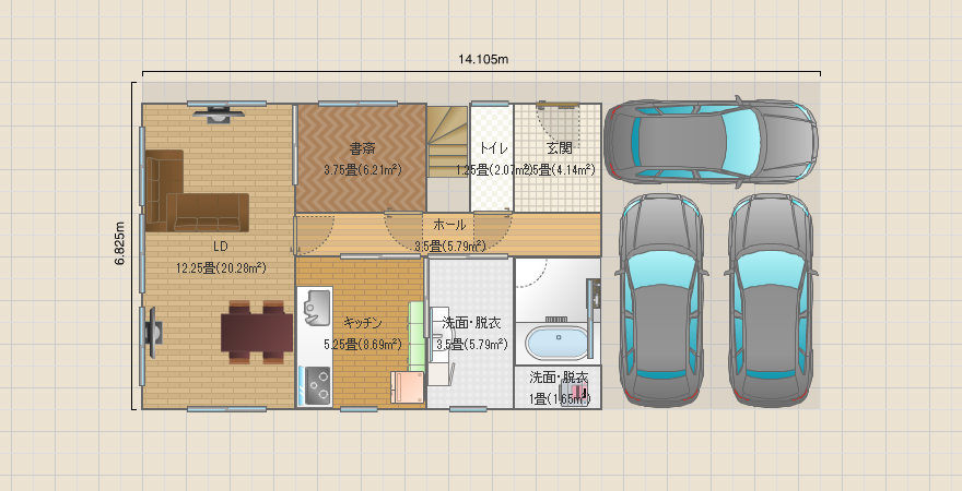 3LDK → 2LDK