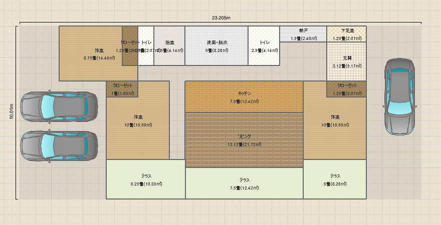平屋3LDK 2世帯