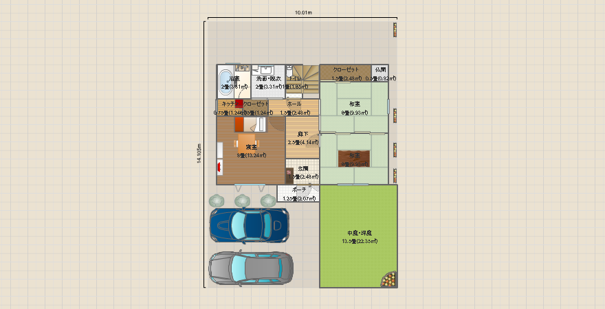 2階キッチン 南玄関