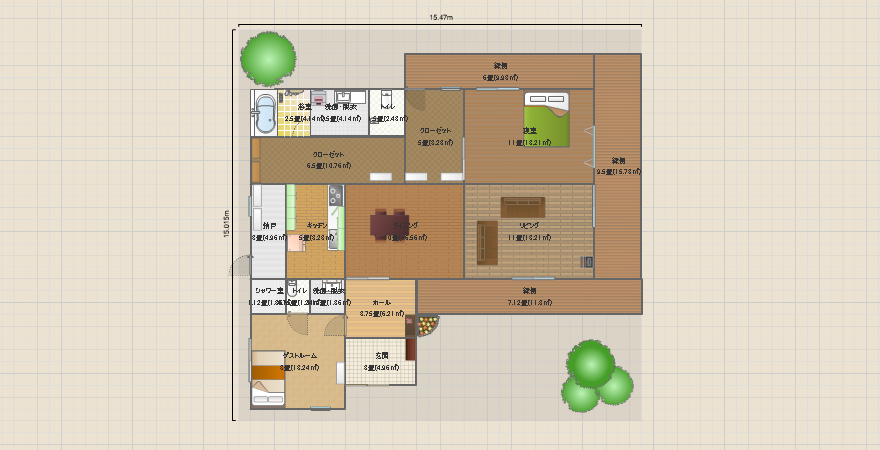 平屋 回廊