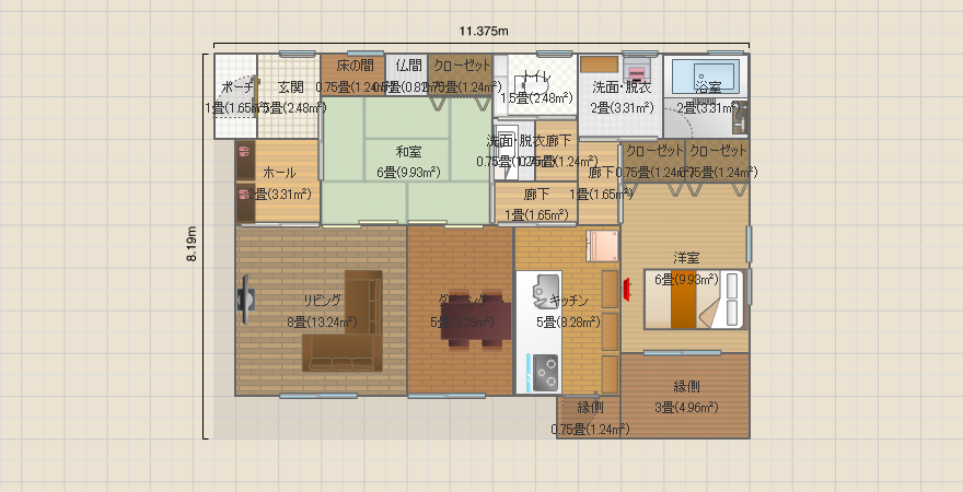 平屋 2LDK 25坪