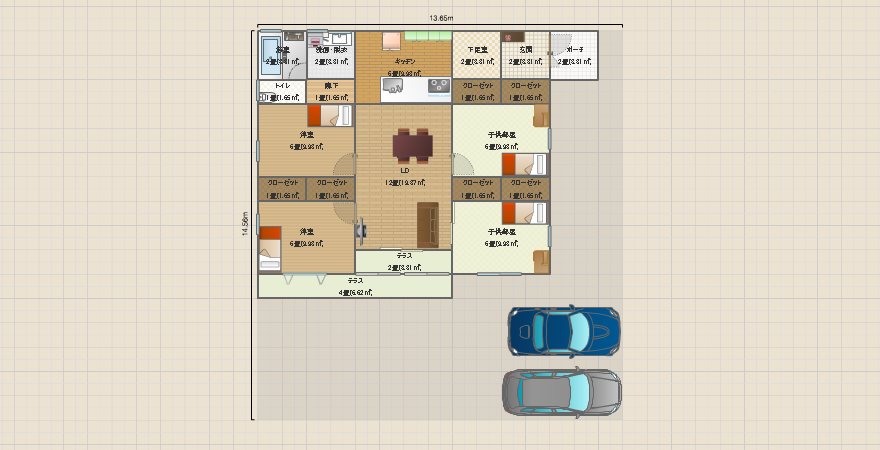案1 平屋4LDK 33坪