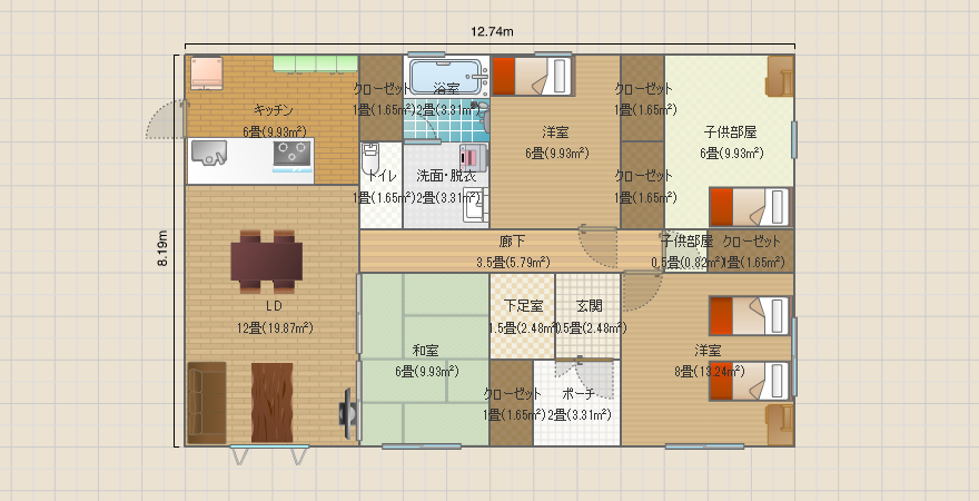 案2 平屋4LDK 31.5坪