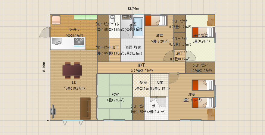 案3 平屋4LDK 31.5坪