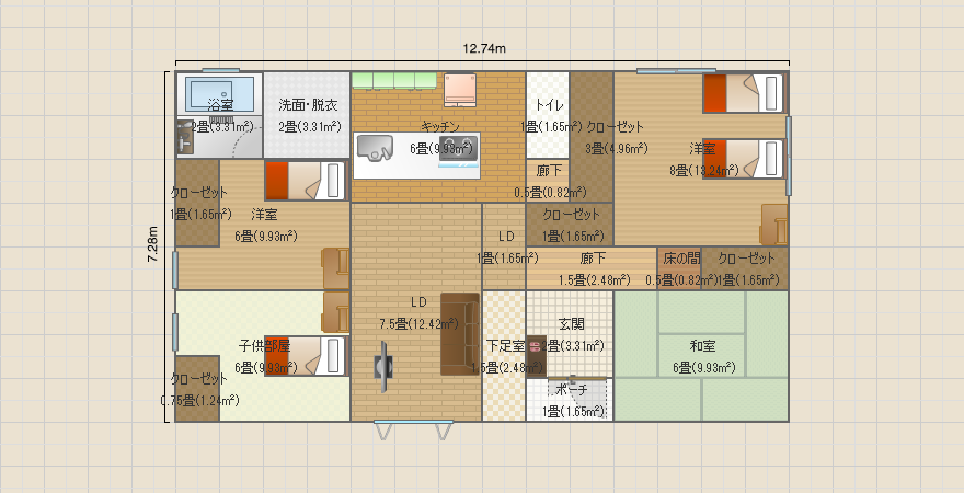 案8 平屋4LDK 28.8坪