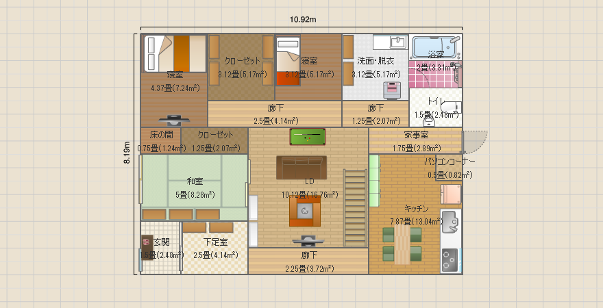 南側土間&バリアフリー&東K&北寝室