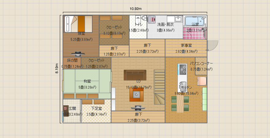 南側土間&バリアフリー&東K&寝室1