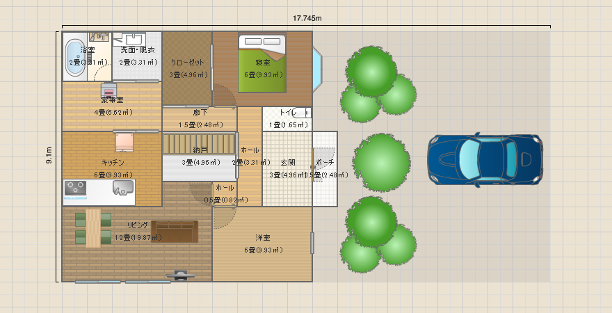 2F広いバルコニー