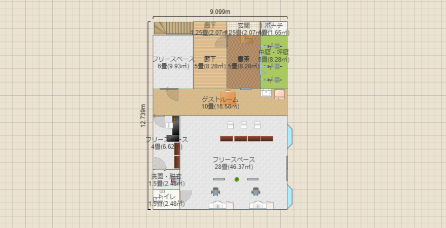 店舗兼住宅 2階建て