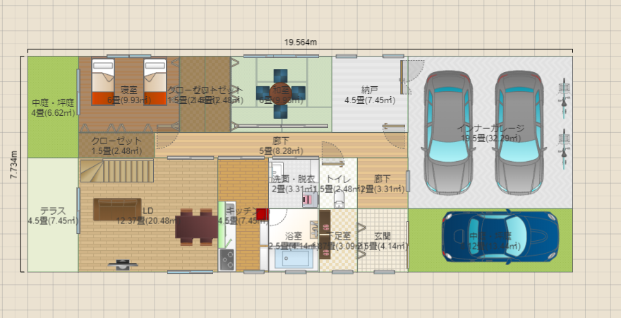 収納多め 2階建て6LDK