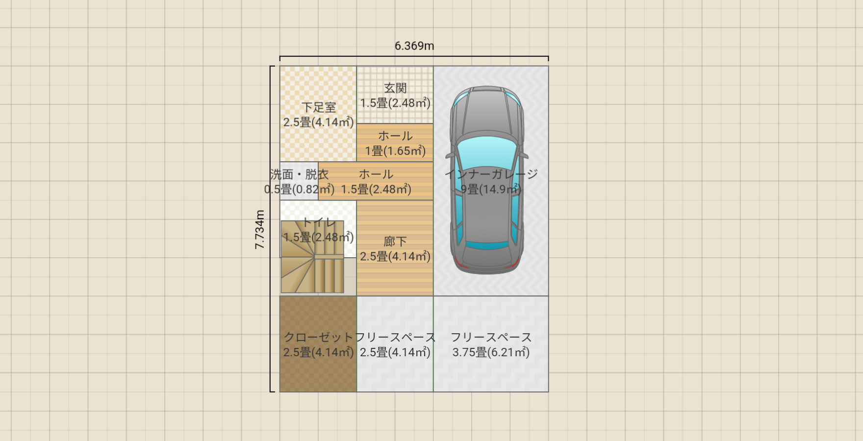 3階建/4LDK+フリースペース(狭小住宅)