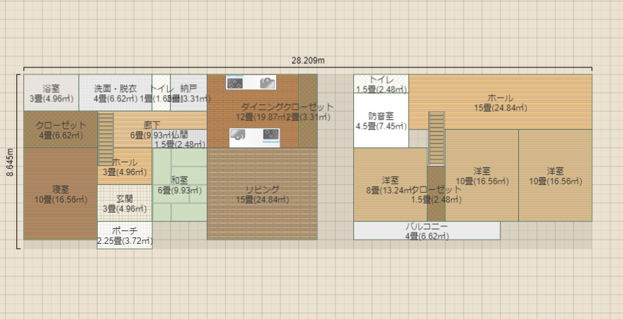 東西広め 玄関階段