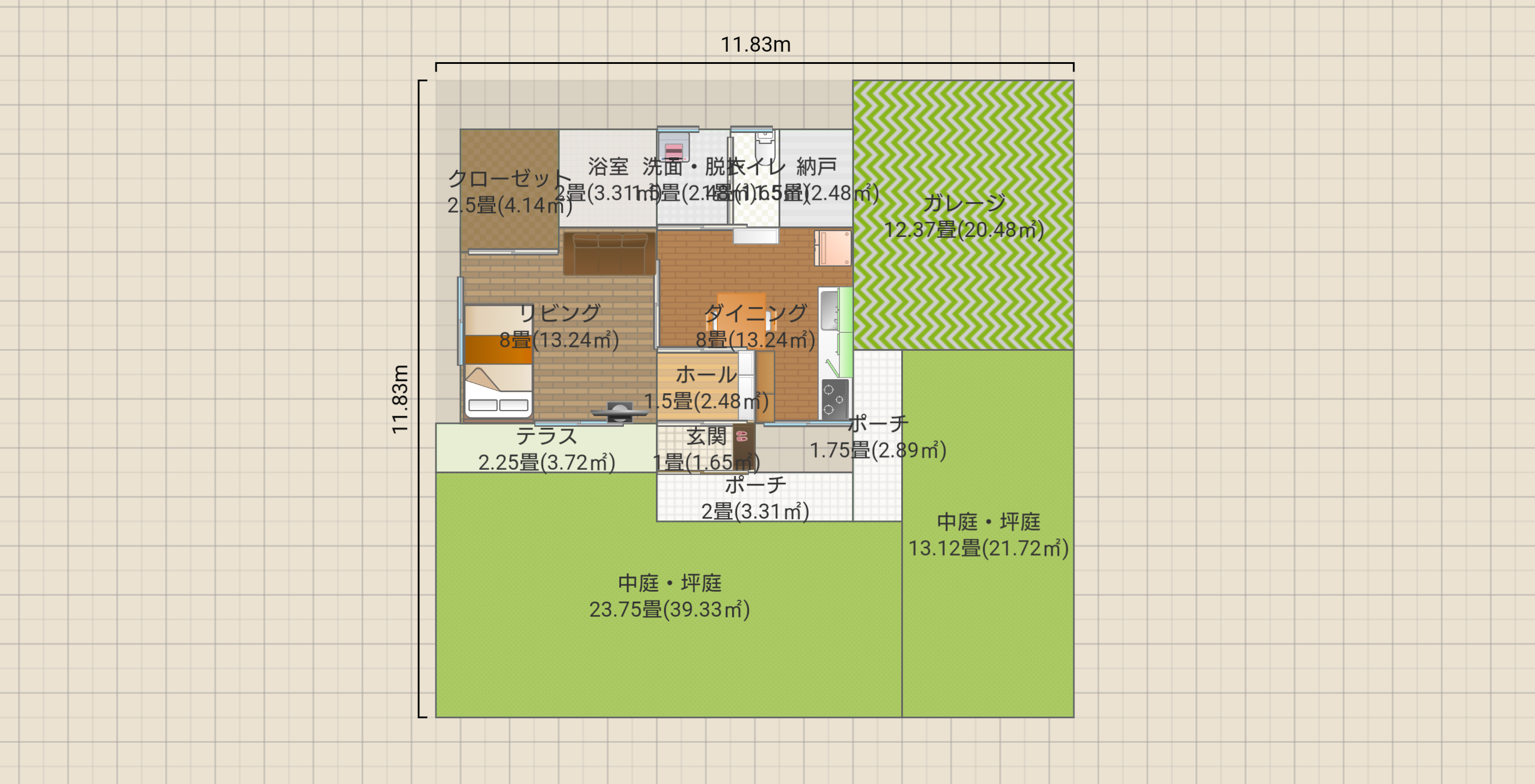 1DK+屋根裏 ちょっと大きめ
