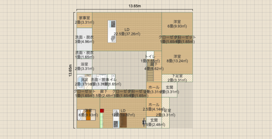 二世帯(4人家族+母親)①