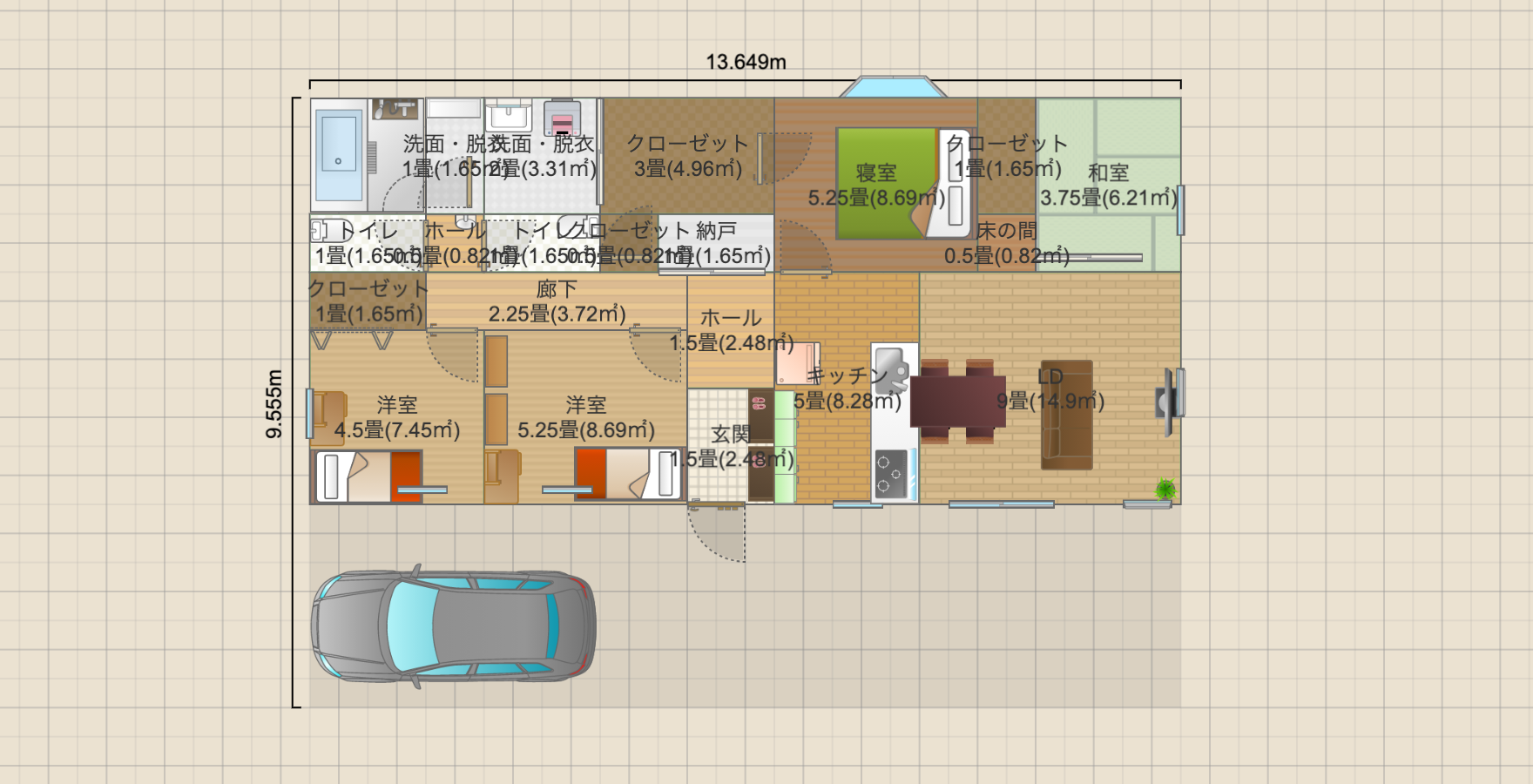 平屋 25坪 4LDK
