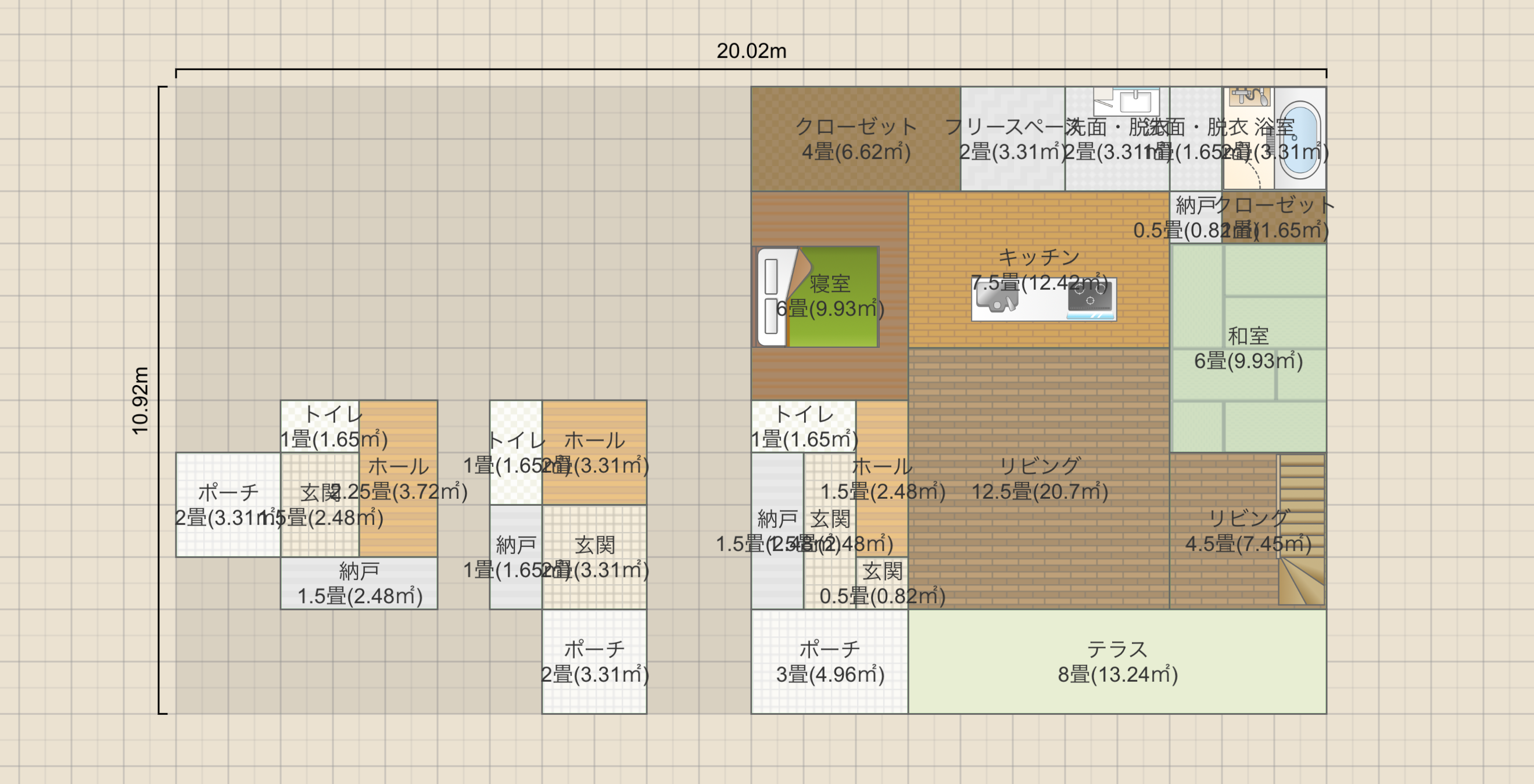 ①平屋 27.5坪(10×11)