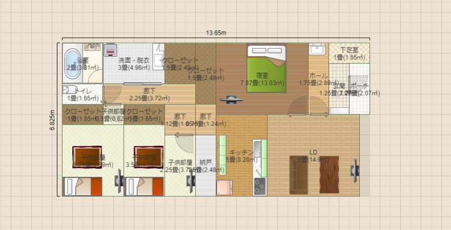 平屋 導線きにしつつ