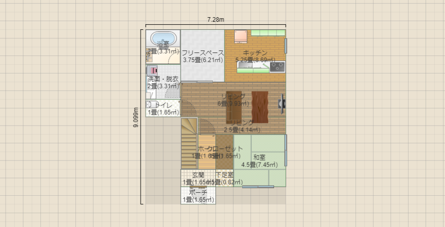 4LK30坪以内 収納多め ダイニングテーブルいらない
