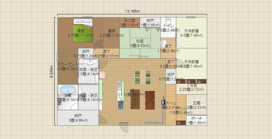 38坪(1階のみ&寝室北)