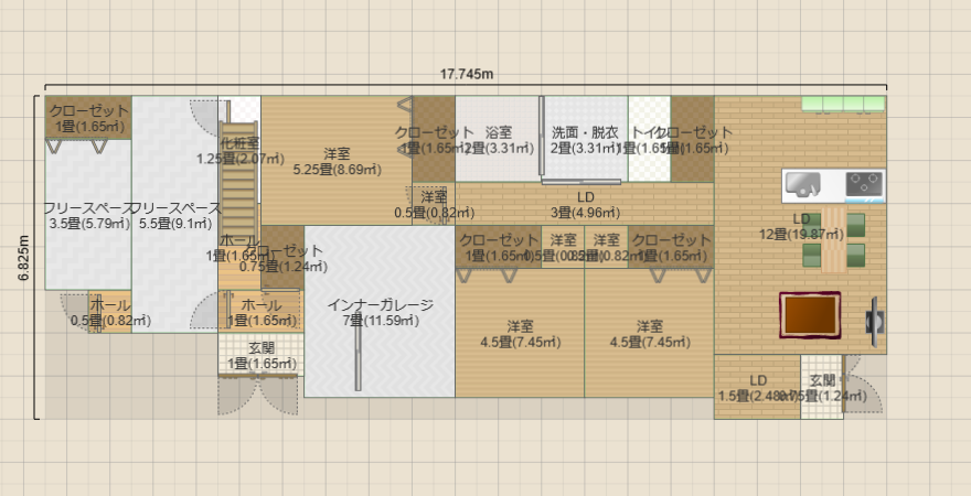 H社 ガレージ奥 リビング東