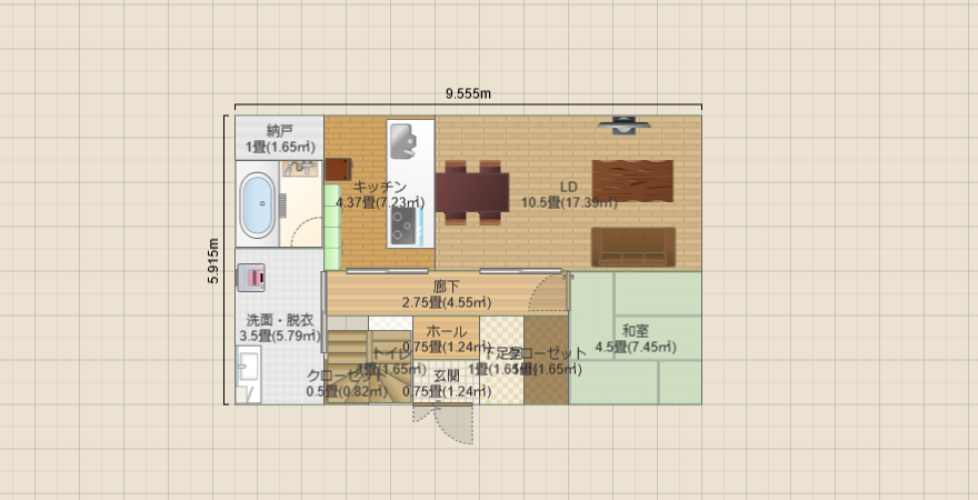 書斎のある4LDK 32坪