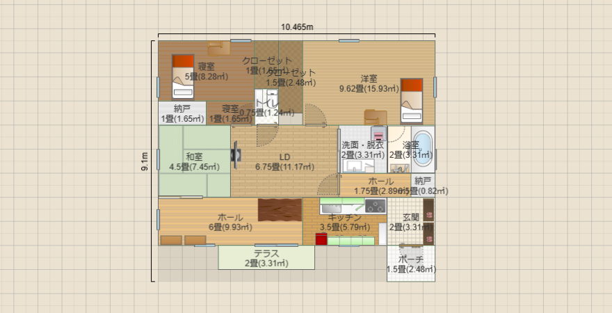 26.1坪-平屋-東南玄関①