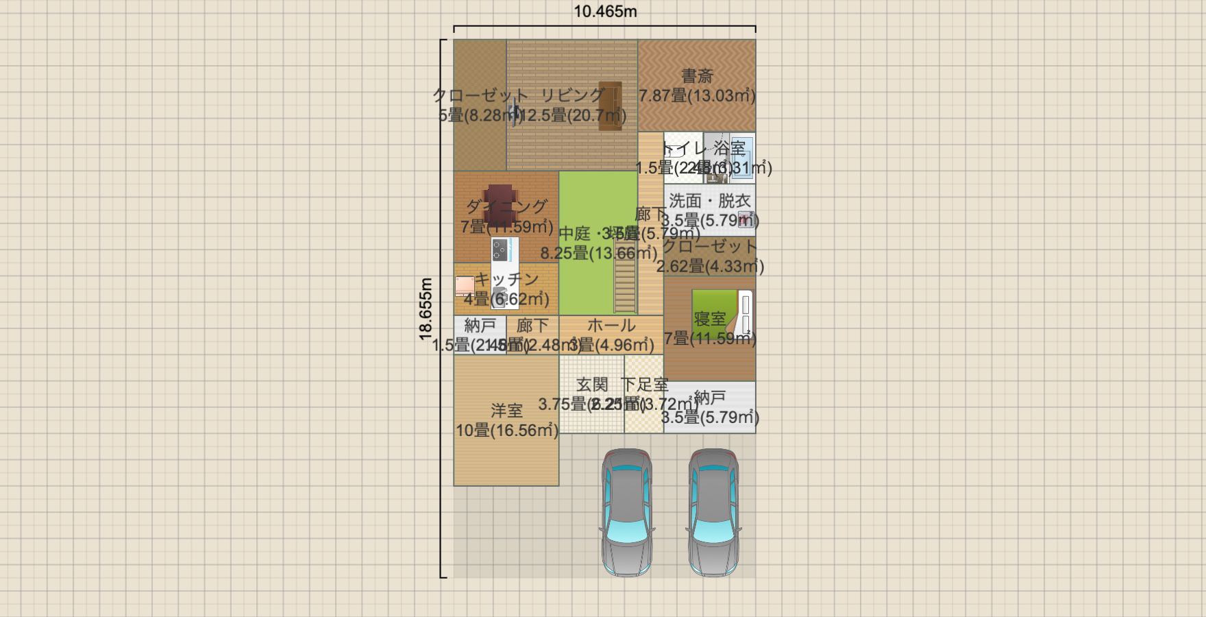 平屋 中庭 3LDK