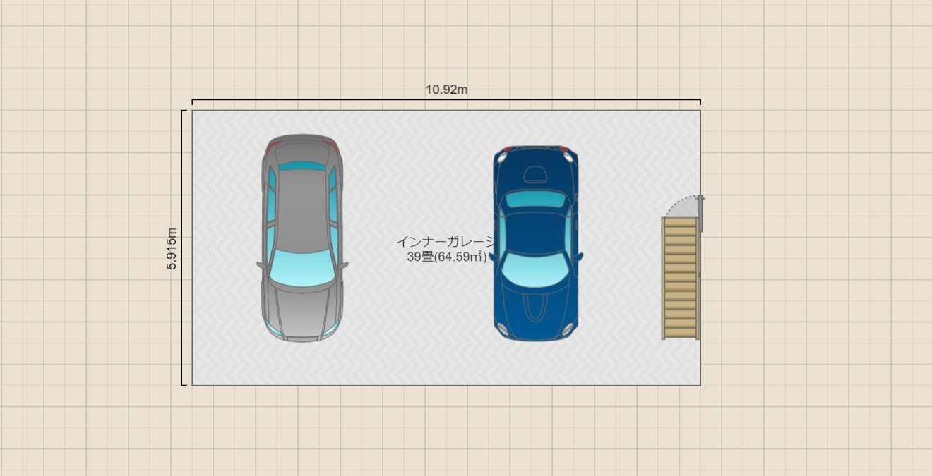インナーガレージ 3階建て