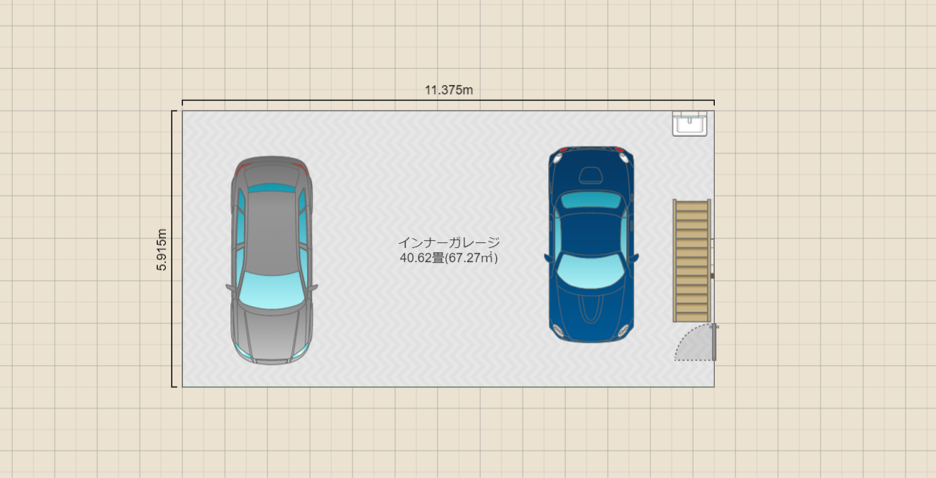 インナーガレージ 3階建て