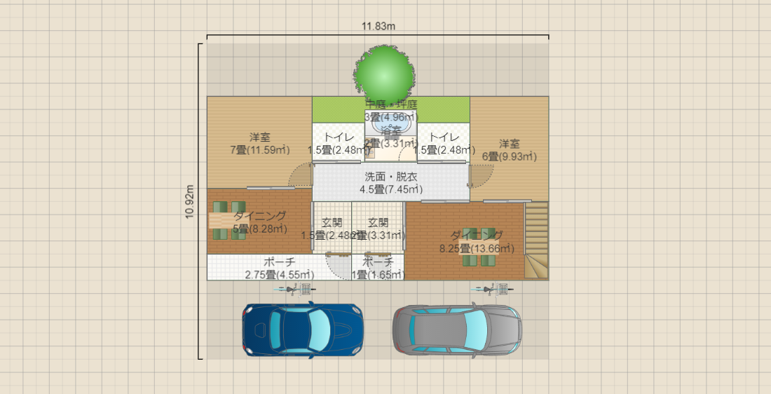 二世帯住宅(1Fで分離)