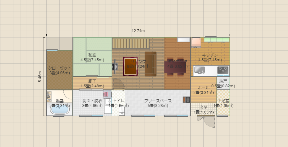 土間と薪ストーブと吹き抜け2