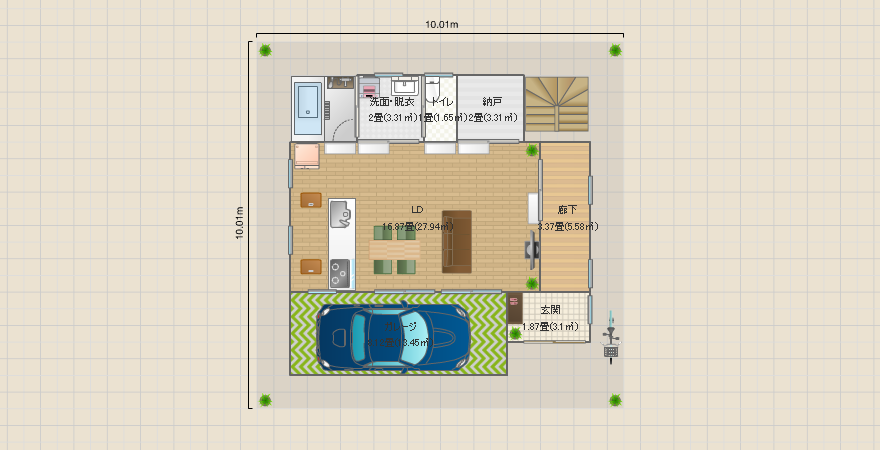 敷地100㎡/建蔽率60%/容積率200%(クリア)