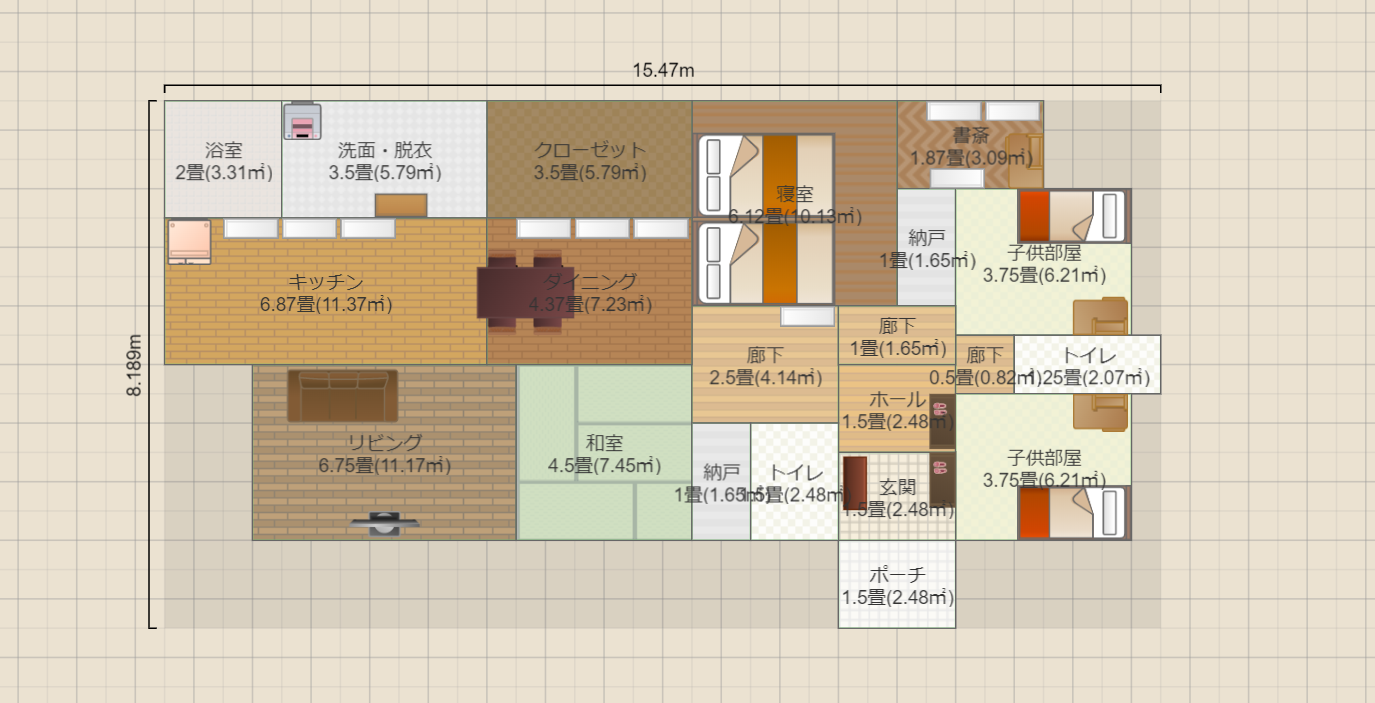 四人家族平屋30坪