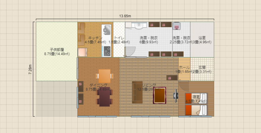 平屋(2世帯収納少ない)