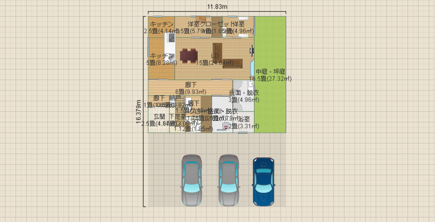 理想の間取り2 洗面所 LD 小さめVer.2