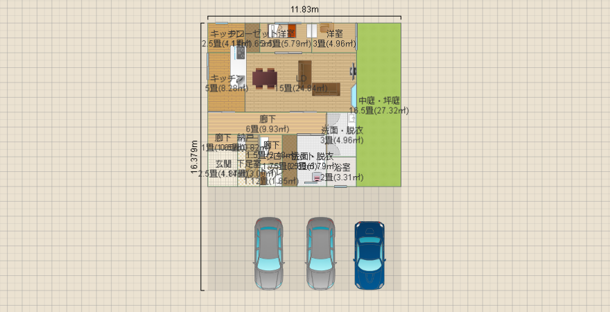 理想の間取り2 洗面所 小さめVer.お母さんの部屋