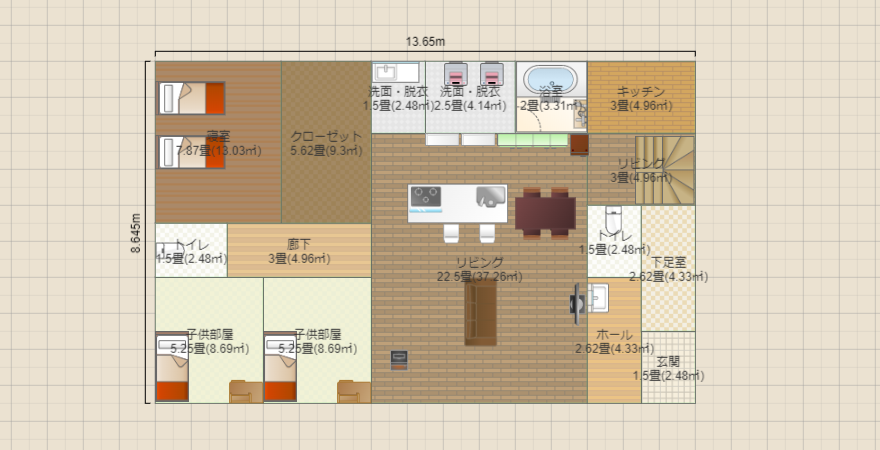 35.6坪 平屋 左プライベート2