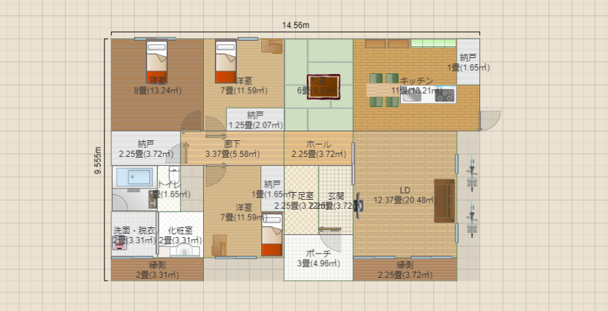 3bedrooms(W邸)