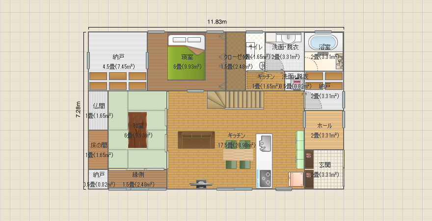 寝室1F 子供部屋2F