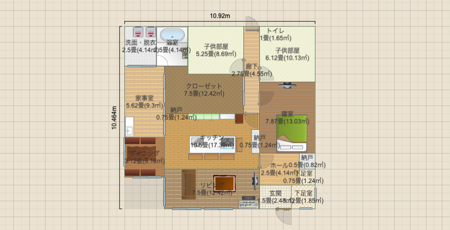 正方形平屋(南東玄関)