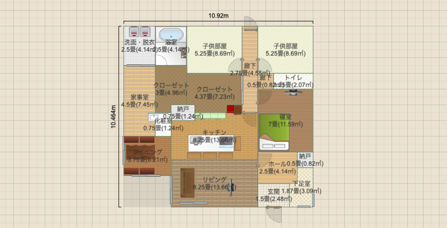 正方形平屋(南東玄関)