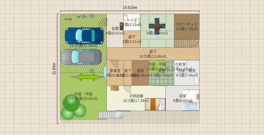 2階の広いリビング ~豊かな暮らし~