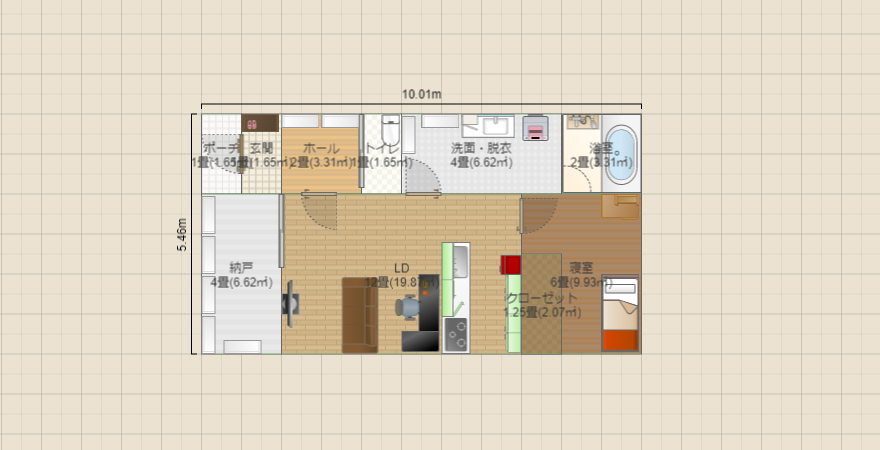 平屋 ランドリールーム兼洗面所