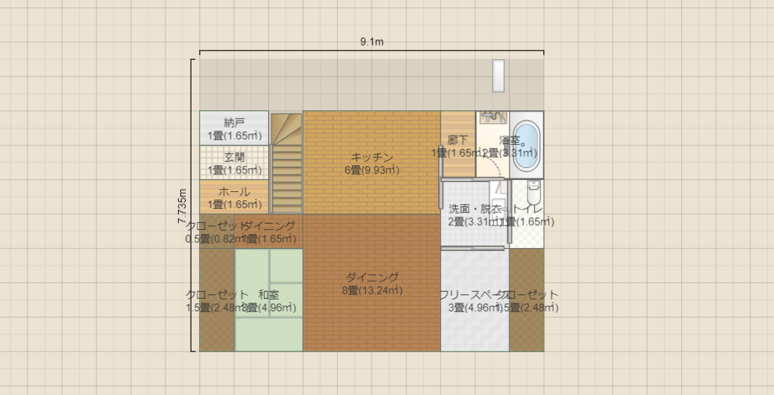 うまじさんのランドリーを3畳に無理