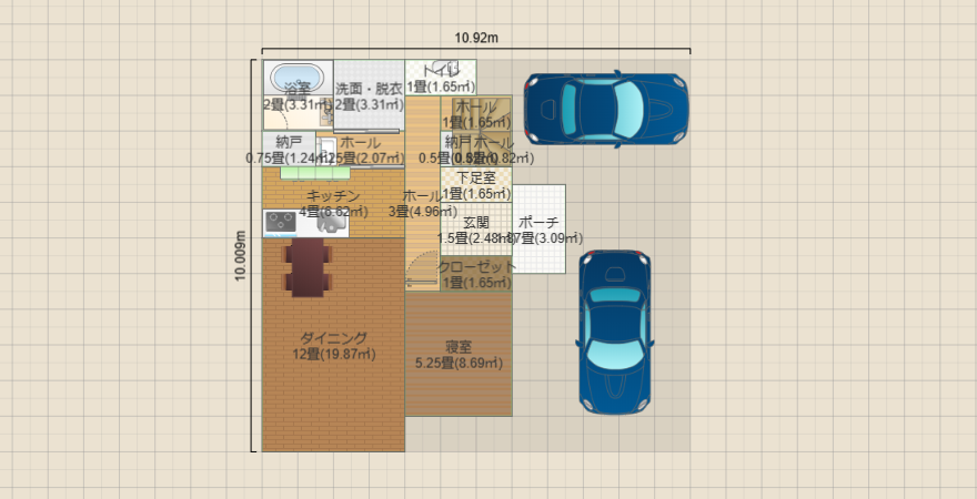 縦長の 4LDKの家